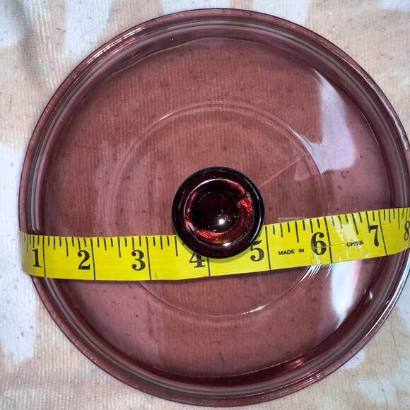 Vintage Pyrex 023 Cranberry Round 1.5L Glass Baking Casserole Dish Purple USA - Picture 5 of 7